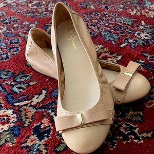 Cole Haan Nike Air Monica Nude Leather Bow Flat